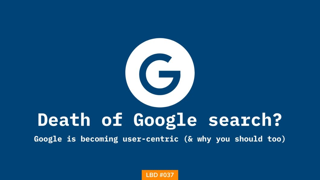 A featured image of a post published on shubhamdavey.com about death of Google search. This post is an archive post for Letters Bydavey Issue #037. This post talks about diversifying sources of traffic for your own safety.
