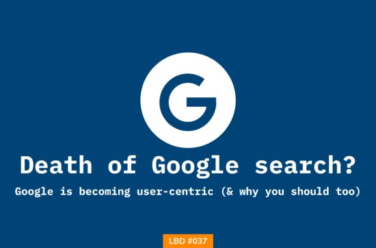 A featured image of a post published on shubhamdavey.com about death of Google search. This post is an archive post for Letters Bydavey Issue #037. This post talks about diversifying sources of traffic for your own safety.