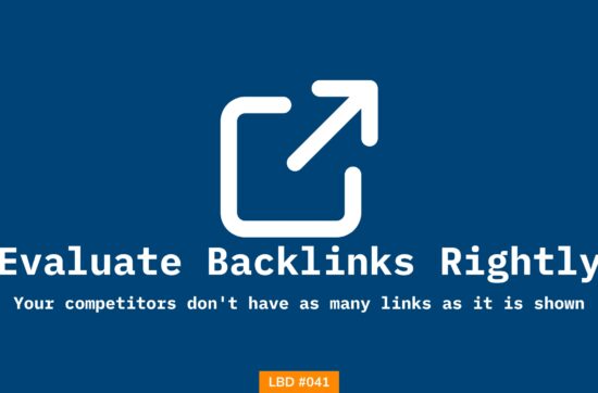 A featured image on shubhamdavey.com under Letters Bydavey issue #041 talking about evaluating backlinks of competitors that actually make any impact.