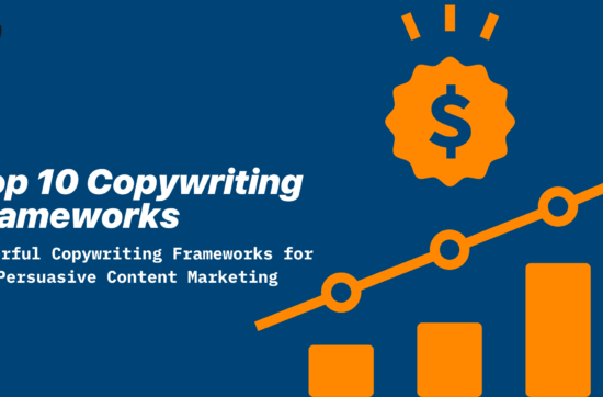 A featured image on shubhamdavey.com listing top 10 copywriting frameworks with examples, pros & cons, perceptions, & mini how to apply guide.