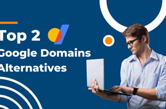 A featured image on shubhamdavey.com comparing top 2 Google domains alternatives