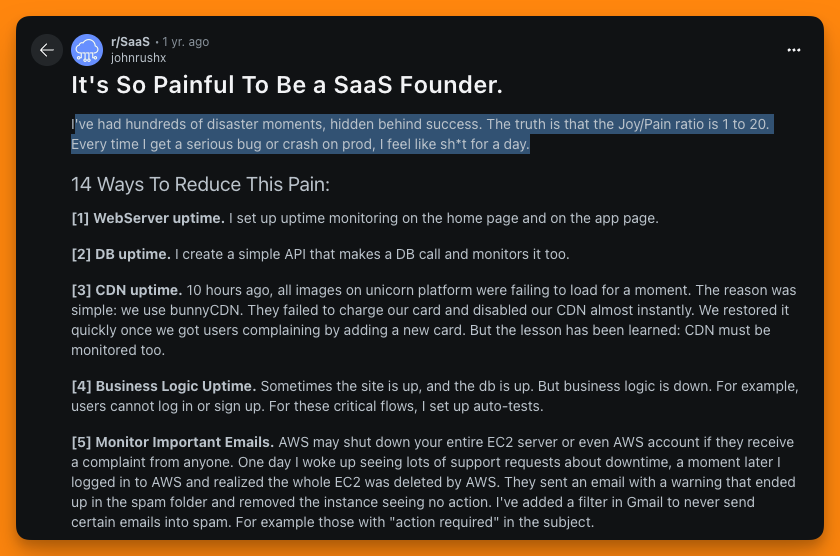 CleanShot 2025 04 27 at 11.47.03 SaaS founder's pain around content marketing strategy on Reddit