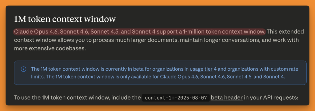 Claude Opus context Window
