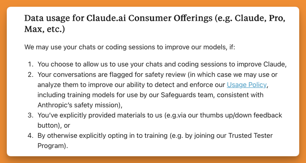 Claude privacy notes