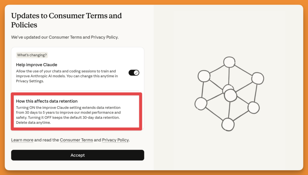Claude training data privacy setting on by default
